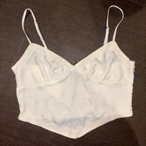Wild Fable White Lace Trim Bra Top